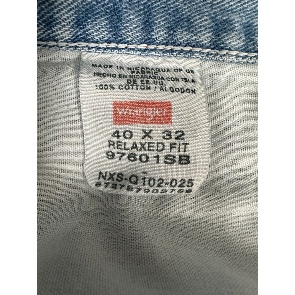 Lot of 2 Wrangler Relaxed Fit Blue Denim Jeans Men's 40x32 Workwear - Picture 13 of 16